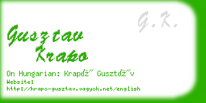 gusztav krapo business card